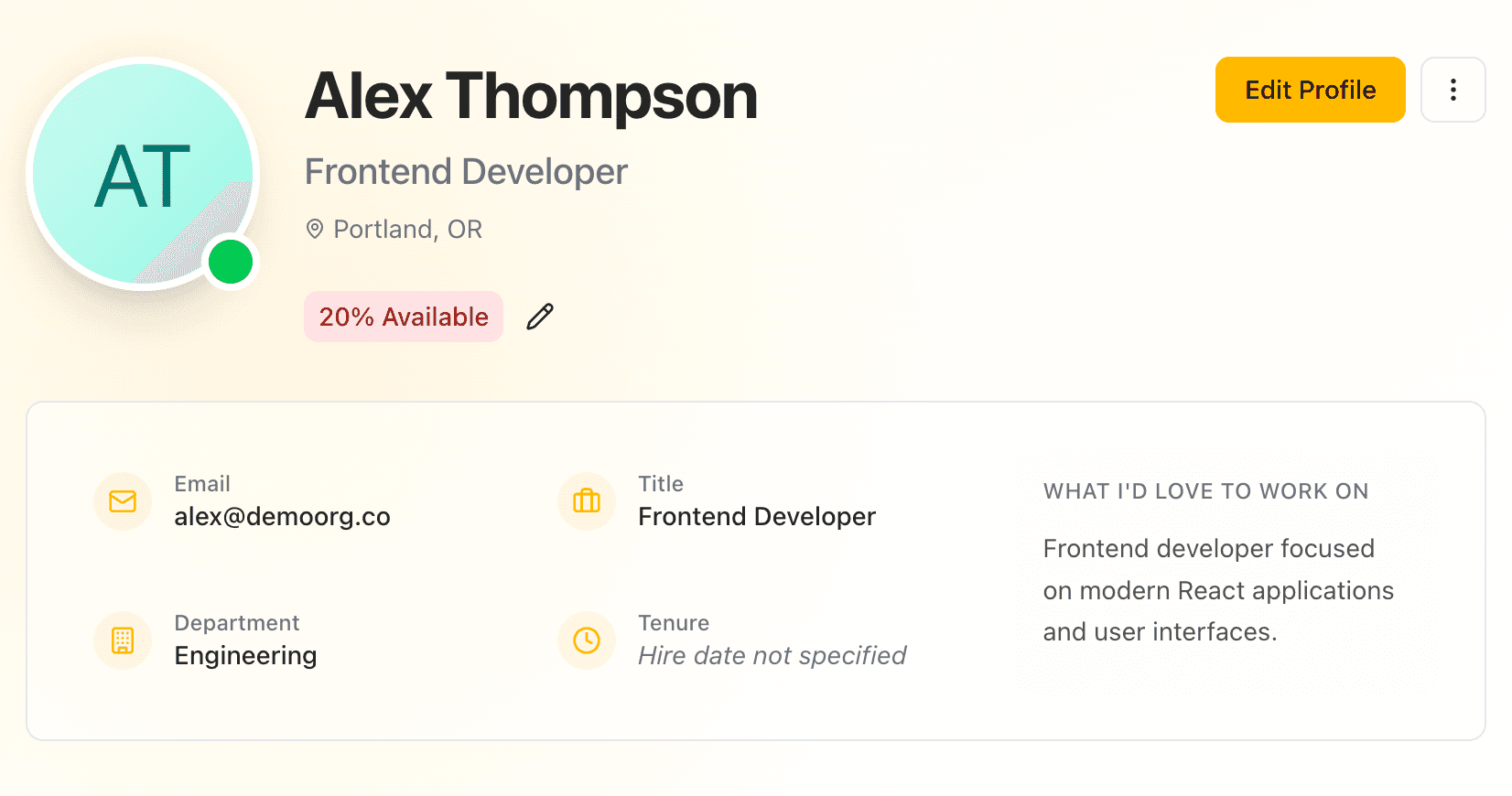 talent profile light